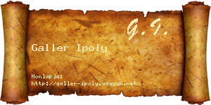 Galler Ipoly névjegykártya